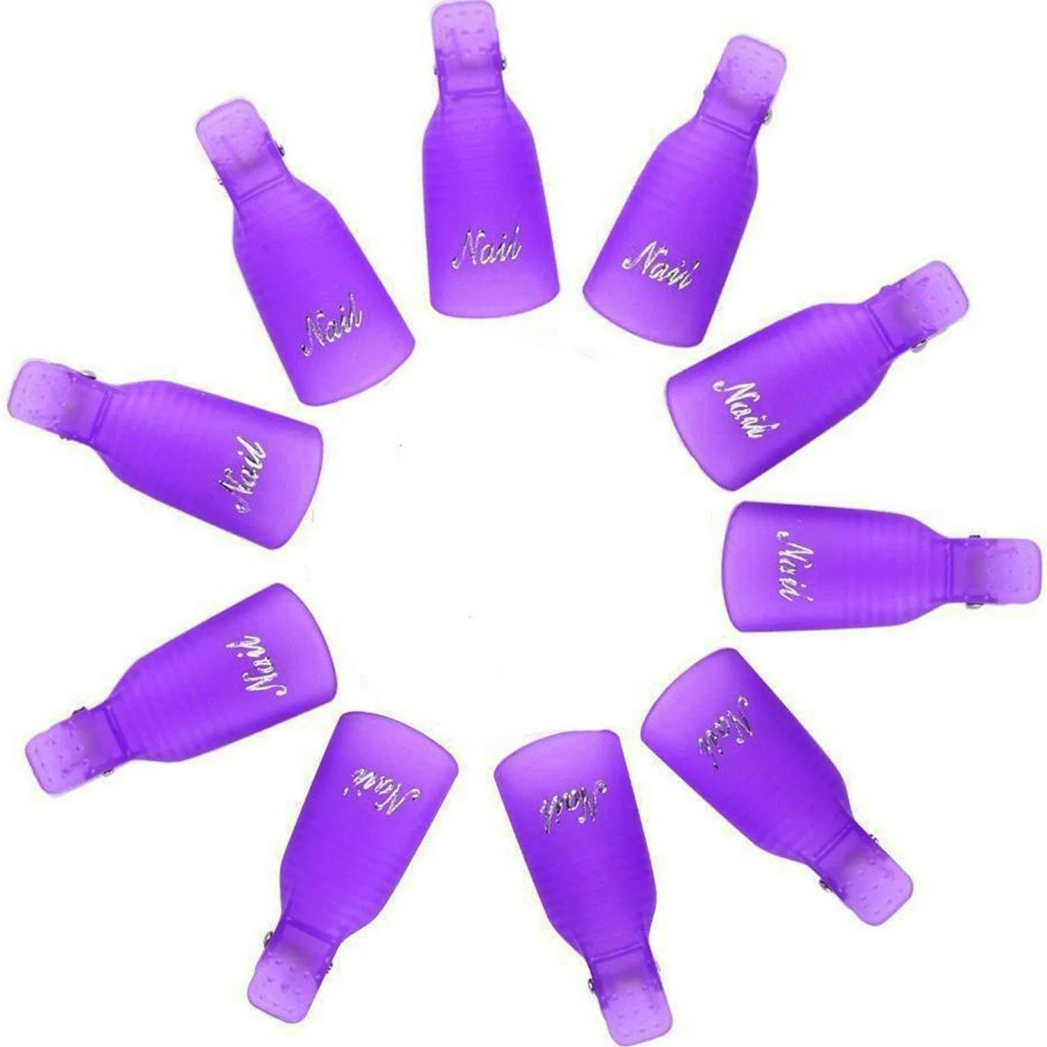 20-Piece Set: Plastic Acrylic Nail Art Soak Off Cap Clip UV Gel Polish Remover Wrap Tool
