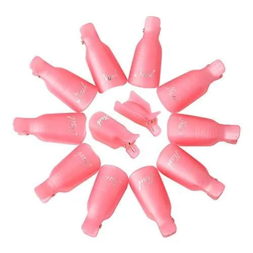 20-Piece Set: Plastic Acrylic Nail Art Soak Off Cap Clip UV Gel Polish Remover Wrap Tool