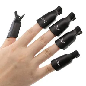 20-Piece Set: Plastic Acrylic Nail Art Soak Off Cap Clip UV Gel Polish Remover Wrap Tool
