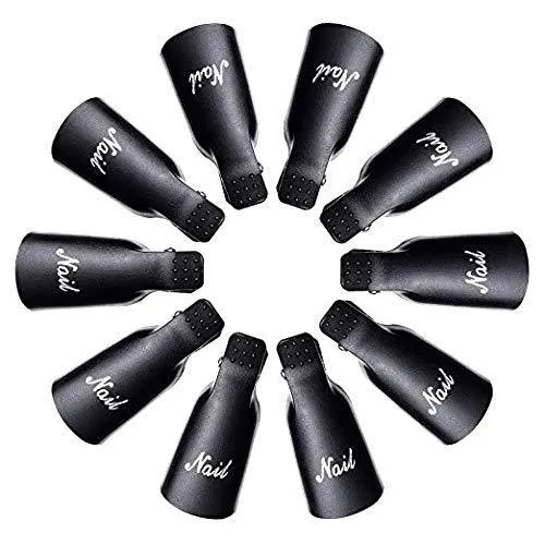 20-Piece Set: Plastic Acrylic Nail Art Soak Off Cap Clip UV Gel Polish Remover Wrap Tool