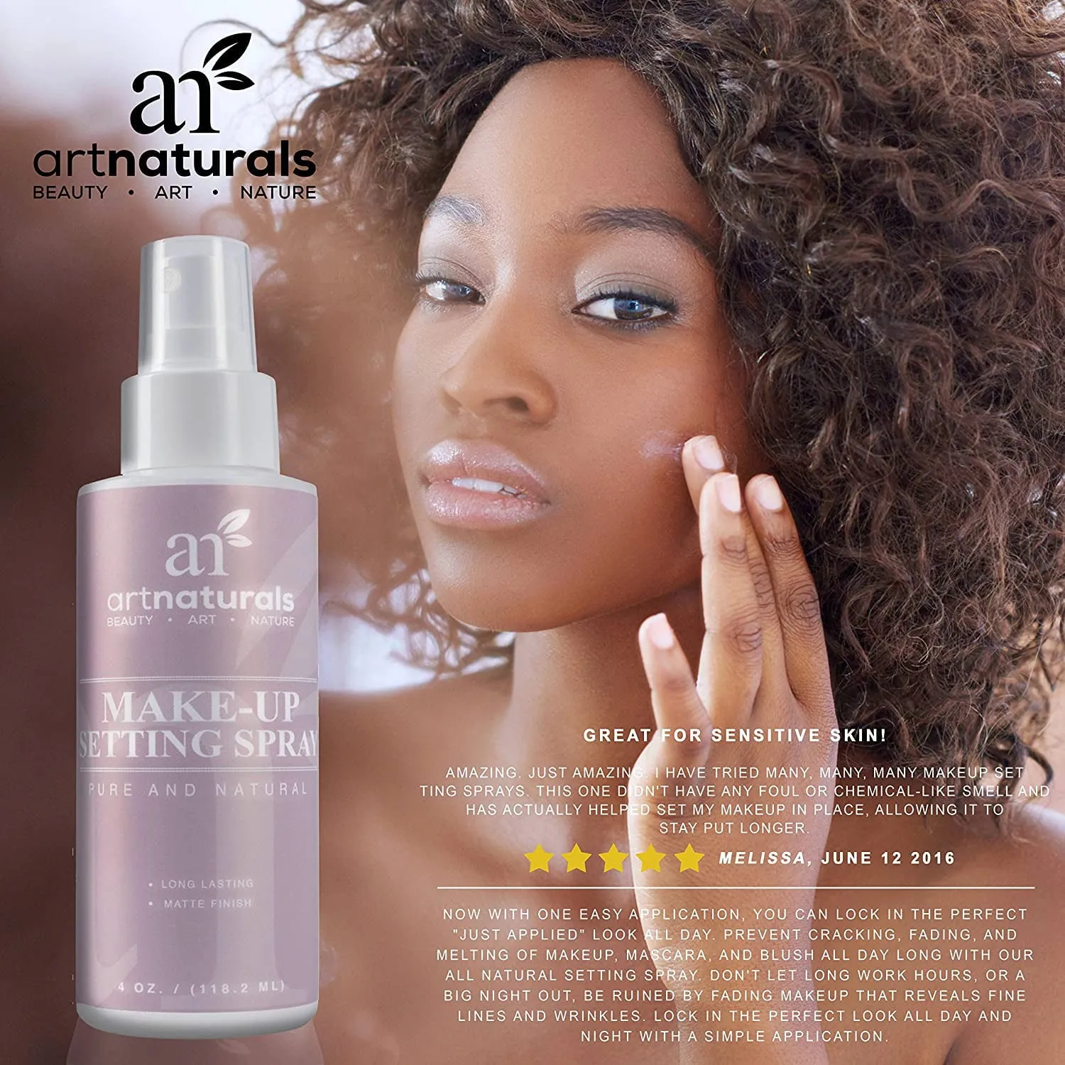 Artnaturals Professional Makeup Setting Spray (4 oz / 120 ml)
