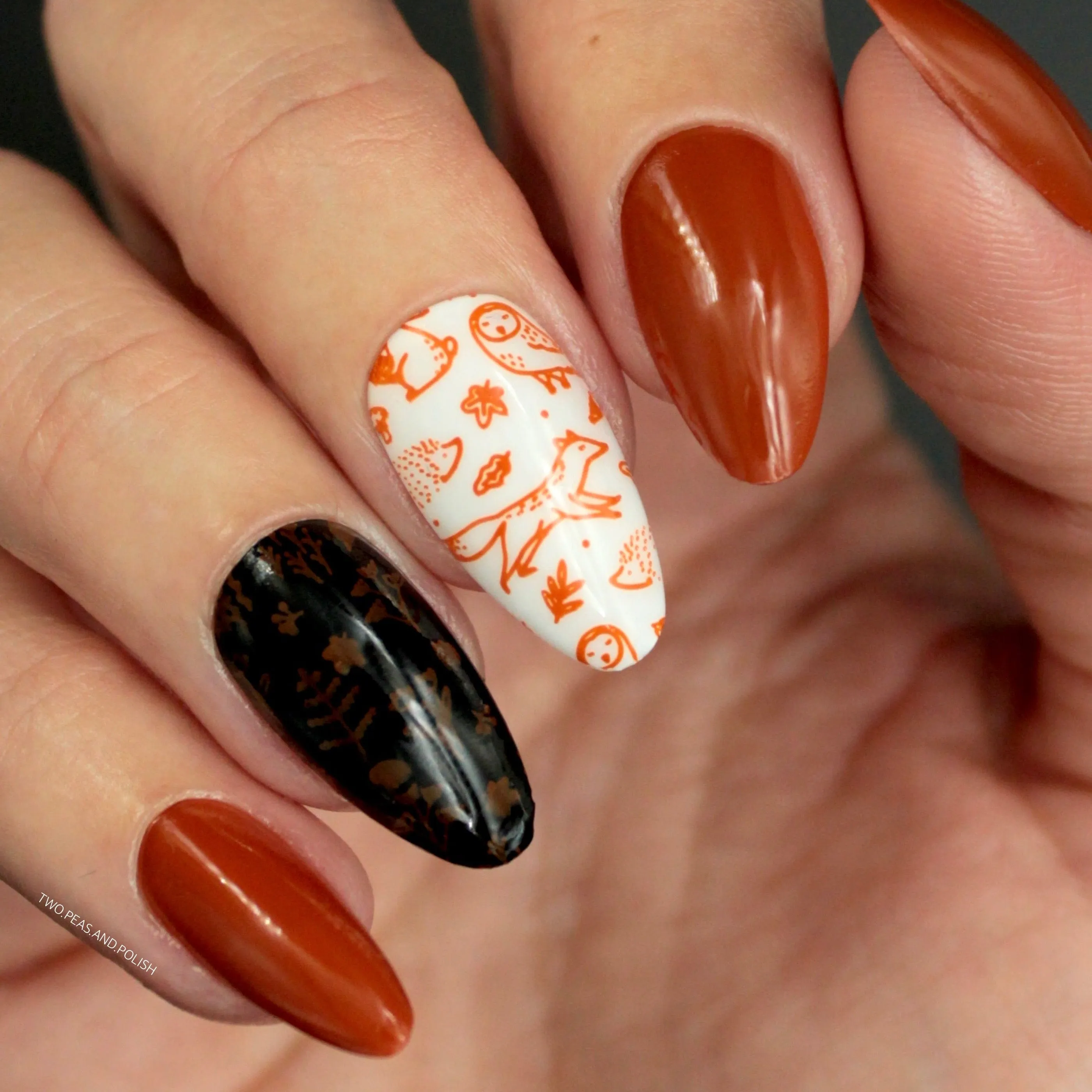 Autumn Blossom: 3-Piece Cream Stamping Art Polish Set