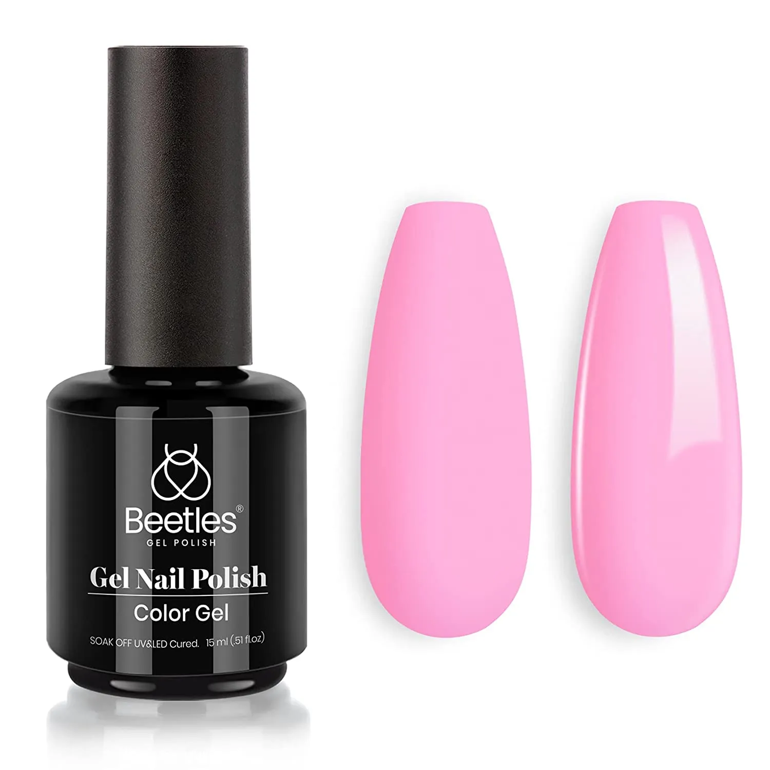 Beetles Gel Polish, 15ml Barely Pink Color Gel Polish Soak Off LED Nail Lamp Gel Polish Nail Art DIY Home Manicure Salon Gel 0.5OZ Easter Nails