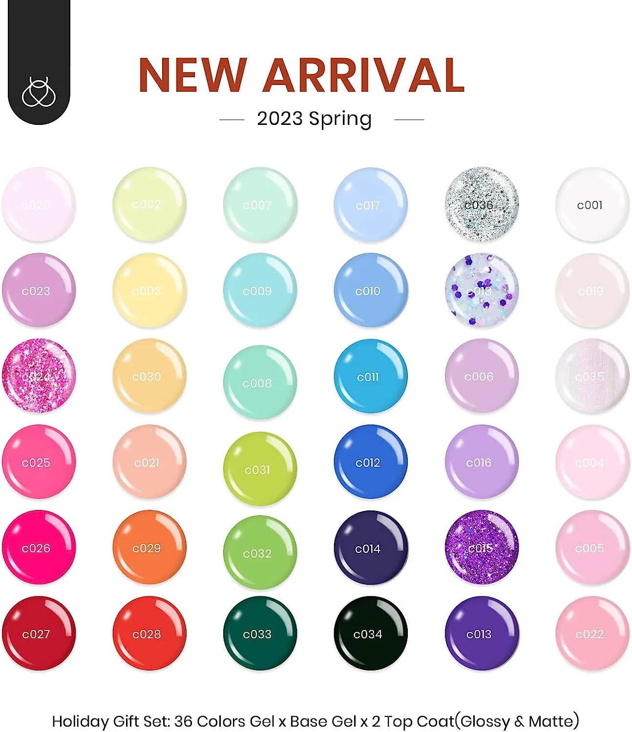 beetles Gel Polish Gel Polish Nail Set 36 Colors Floral Rhapsody Collection Pastel Bright Girly Sparkle Glitter Lacquer with 3Pcs Base Matte and Glossy Top Soak off Uv Lamp All Seasons for Women Valentine