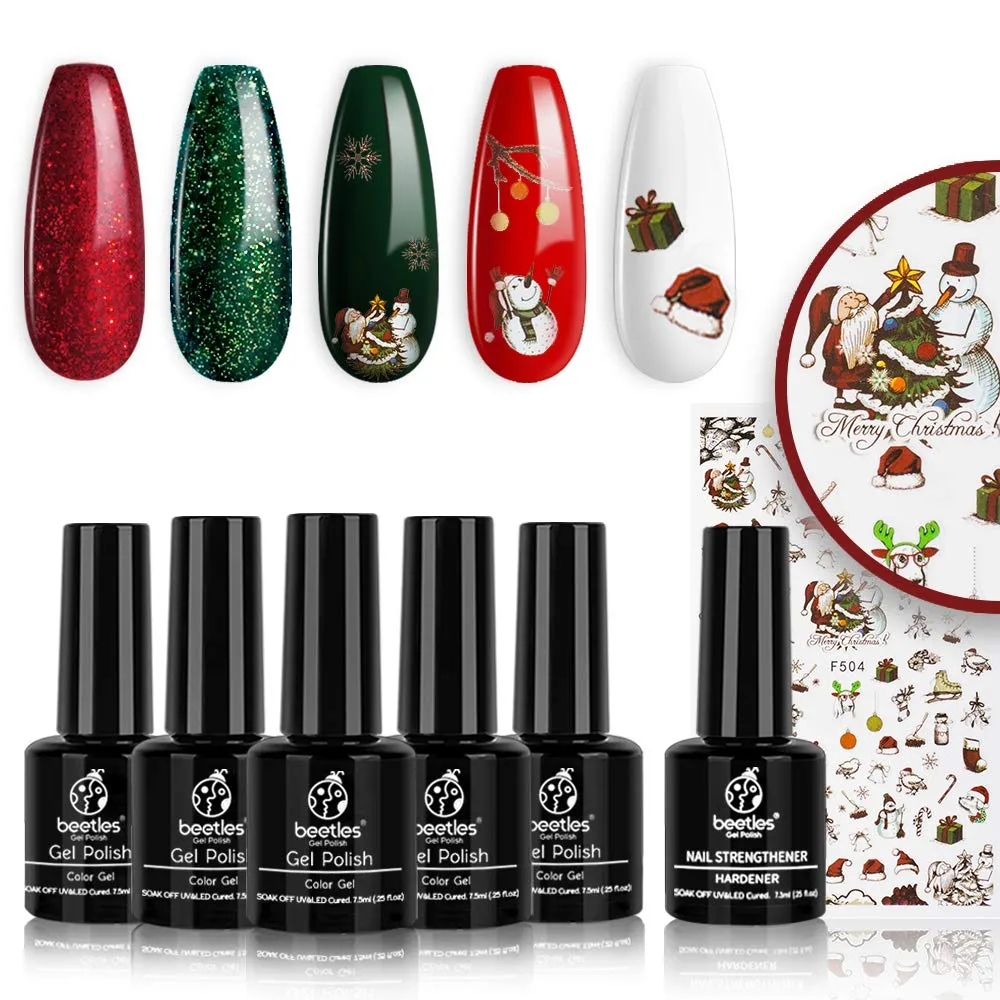 Beetles Neon Gel Nail Polish Set, Neon Orange Hot Pink Blue Yellow Green Purple 6 Colors Soak Off LED Gel Nail Kit, 7.5ml Each Bottle