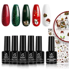 Beetles Neon Gel Nail Polish Set, Neon Orange Hot Pink Blue Yellow Green Purple 6 Colors Soak Off LED Gel Nail Kit, 7.5ml Each Bottle
