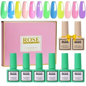 Color Changing Gel Nail Polish - Soak Off Gel Polish Kit Set Temperature Change Glitter Nail Polish Gel Collection Starter Manicure Gift for Women, Long Lasting, ZYRAH ROSE 6 Colors 7.5ml