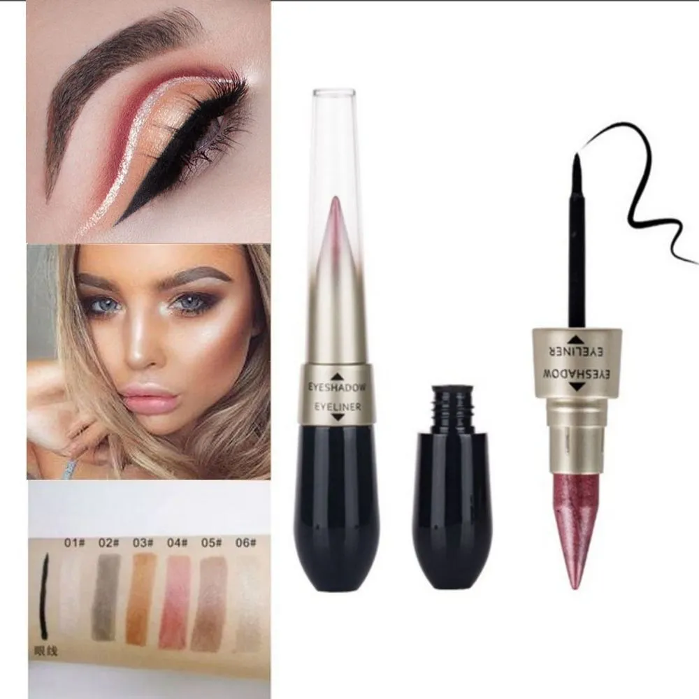 Double-End 2-In-1 Pearly Glimmer Waterproof Eyeshadow