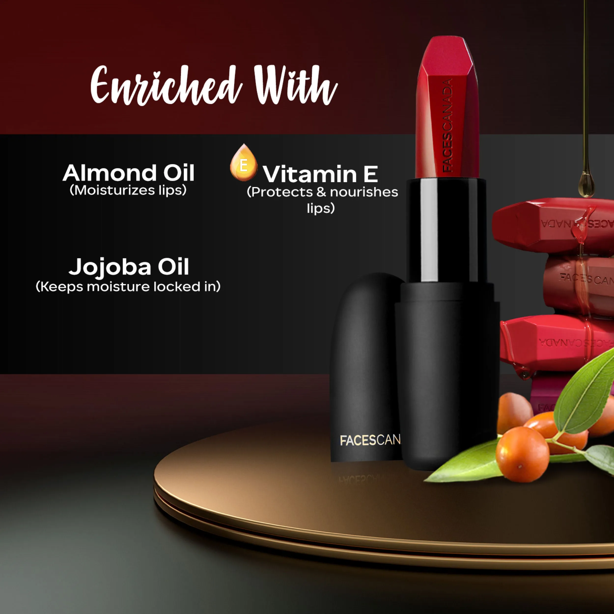 Faces Canada Weightless Matte Lipstick |Jojoba and Almond Oil enriched| Highly pigmented | Smooth One Stroke Weightless Color | Keeps Lips Moisturized | Shade - Hot Plum 4.5 g
