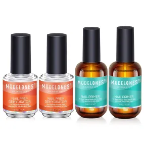 Modelones 15ml Gel Nail Polish Top Coat Set, No Wipe Base and Top Coat, Nail Starter Kit Gloss Shiny Clear Base Top Coat Gel Long Lasting for 28 Days