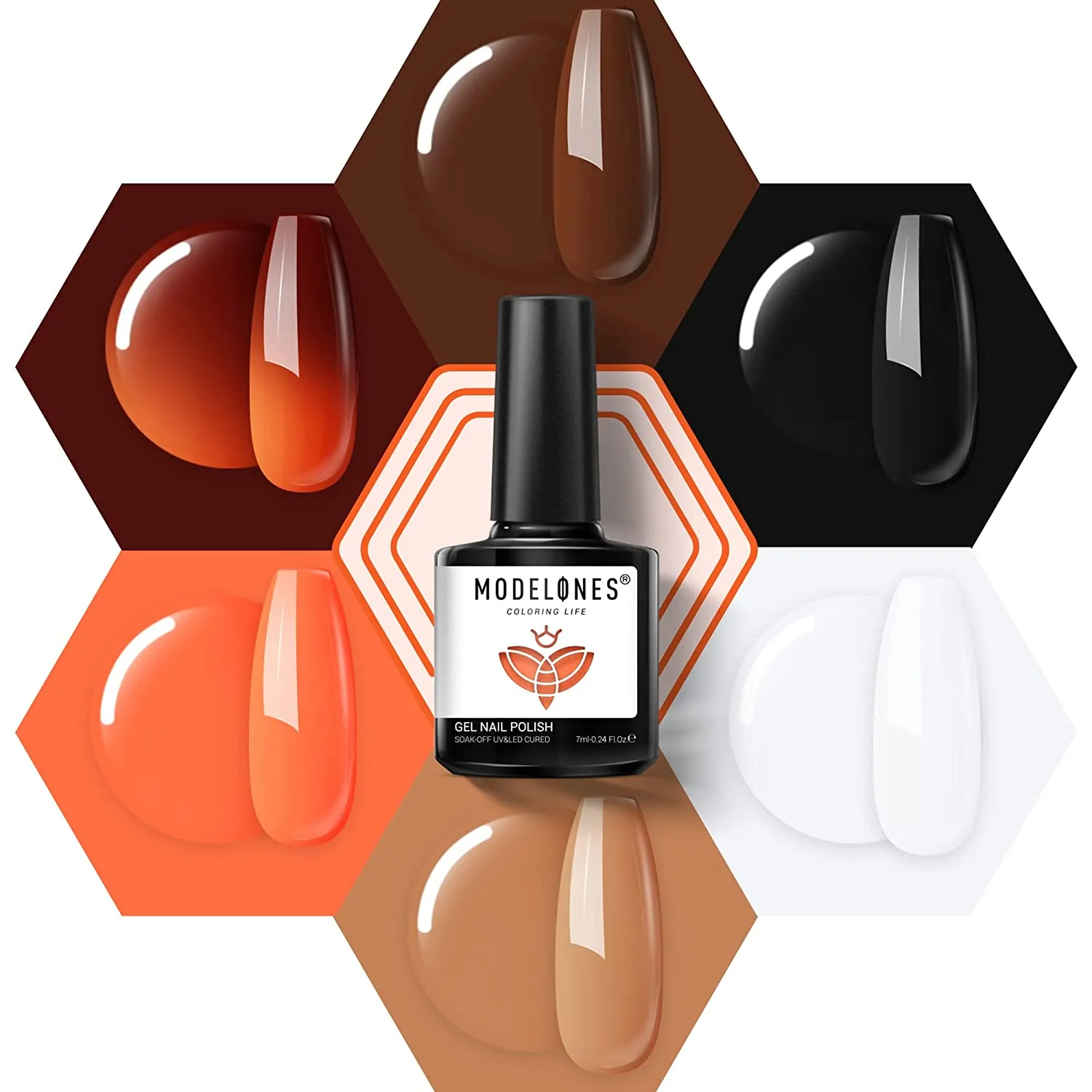 Modelones Gel Nail Polish Set- 6 Colors Nude Gel Polish All Seasons Skin Tones Pink Neutral Brown Gel Polish Kit, Soak Off LED Gel Nail Kit Manicure DIY Nail Art Home Salon Easter Gifts for Women Mom