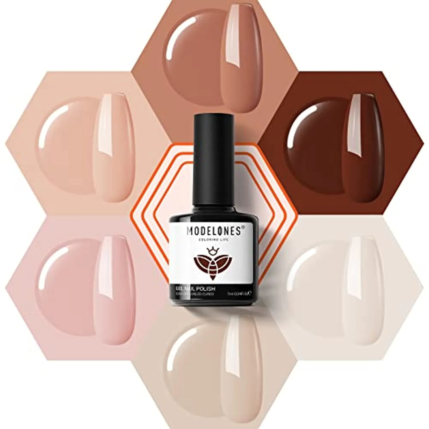 Modelones Gel Nail Polish Set- 6 Colors Nude Gel Polish All Seasons Skin Tones Pink Neutral Brown Gel Polish Kit, Soak Off LED Gel Nail Kit Manicure DIY Nail Art Home Salon Easter Gifts for Women Mom