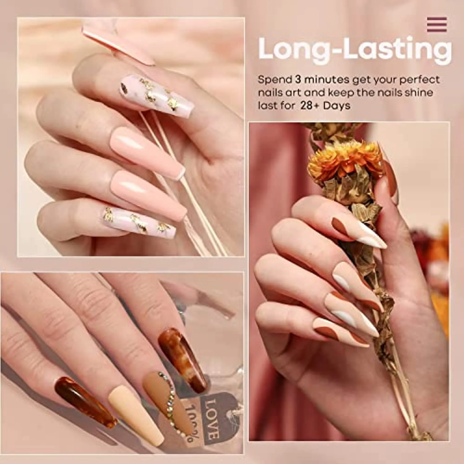 Modelones Gel Nail Polish Set- 6 Colors Nude Gel Polish All Seasons Skin Tones Pink Neutral Brown Gel Polish Kit, Soak Off LED Gel Nail Kit Manicure DIY Nail Art Home Salon Easter Gifts for Women Mom