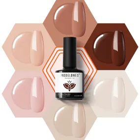 Modelones Gel Nail Polish Set- 6 Colors Nude Gel Polish All Seasons Skin Tones Pink Neutral Brown Gel Polish Kit, Soak Off LED Gel Nail Kit Manicure DIY Nail Art Home Salon Easter Gifts for Women Mom