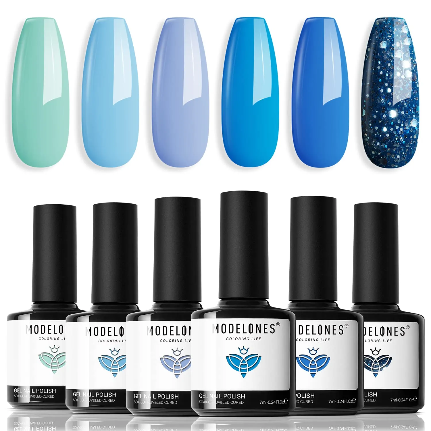 Modelones Gel Nail Polish Set- 6 Colors Nude Gel Polish All Seasons Skin Tones Pink Neutral Brown Gel Polish Kit, Soak Off LED Gel Nail Kit Manicure DIY Nail Art Home Salon Easter Gifts for Women Mom