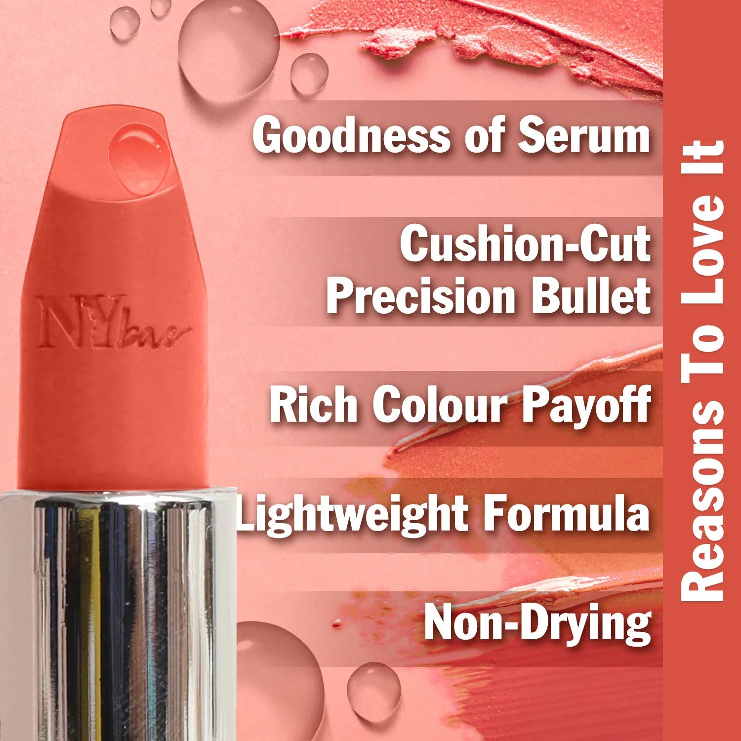 NY Bae Runway Serum Lipstick - Nude Puddle 02 (4.8 g) | Nude | Highly Pigmented | Vitamin E & Fruit Oils | Lightweight | Non-Drying