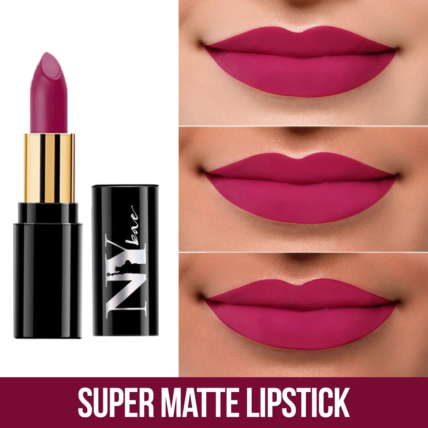 NY Bae Super Matte Lipstick - Maverick Madison 8 (4.2 g) | Purple | Loaded With Vitamin E | Rich Colour | Long lasting | Smudgeproof | Vegan