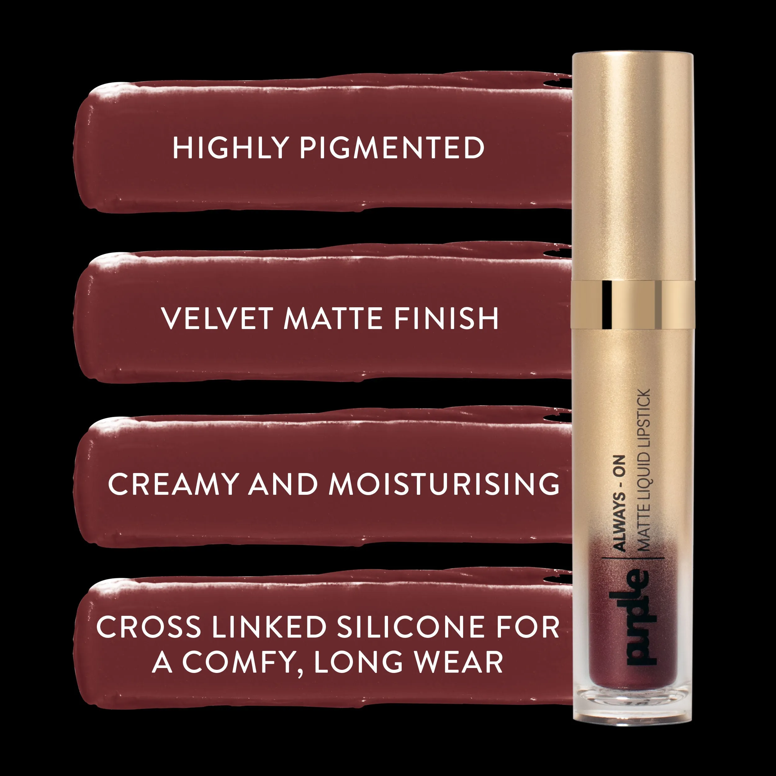 Purplle Always - On Matte Liquid Lipstick - Scandalous Sip 18 (6.5ml)