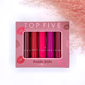Set of Five | Mousse Matte Lipstick in Reds