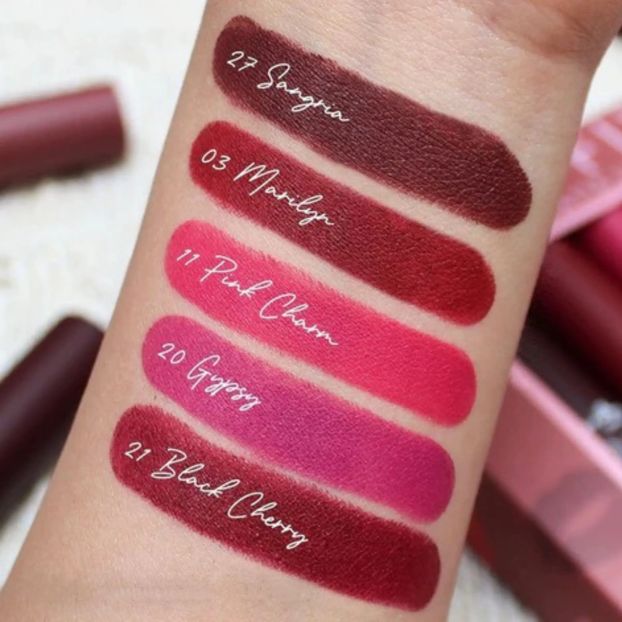 Set of Five | Mousse Matte Lipstick in Reds
