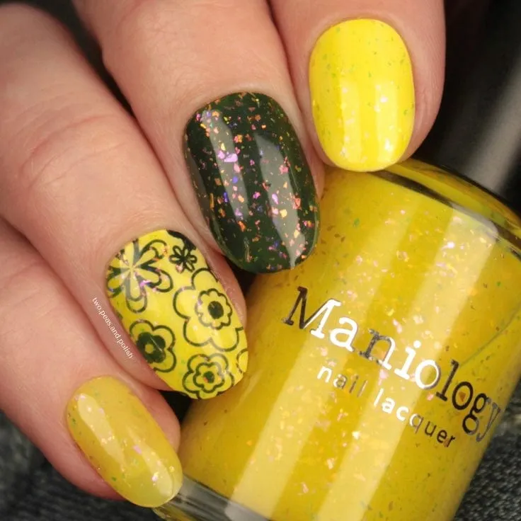 Songbird: Yellow Canary (P144) - Yellow Jelly Flakies Nail Polish