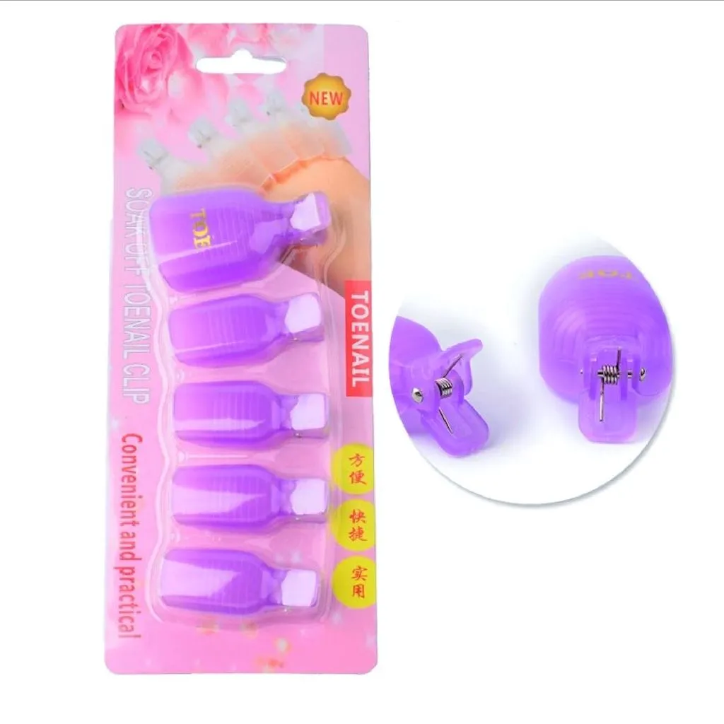 Toe Soak Off Cap Clips 5pcs Pack