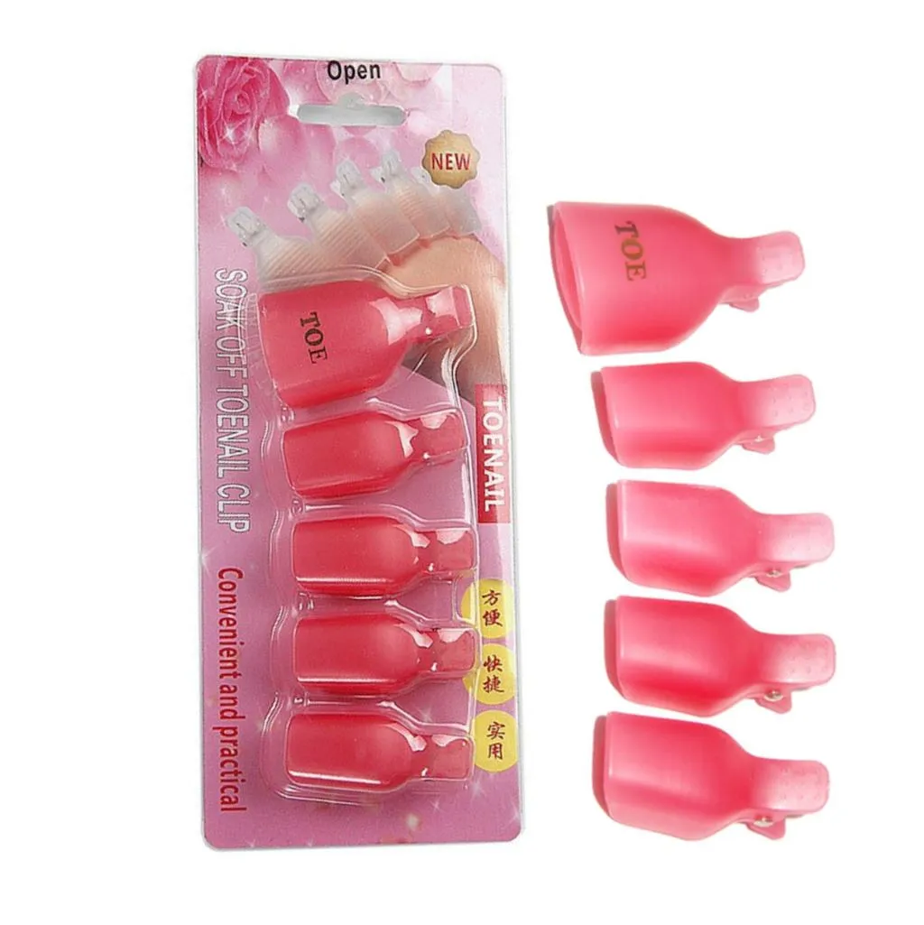 Toe Soak Off Cap Clips 5pcs Pack