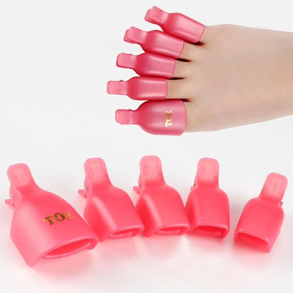 Toe Soak Off Cap Clips 5pcs Pack