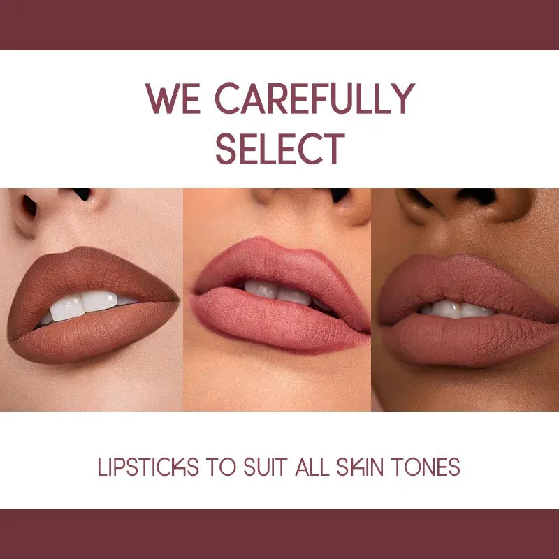 USHAS 2-in-1 Long-Lasting Lipstick & Lip Liner Set – Matte, High-Pigment, Smudge-Proof Nude & Red Shades for Bold, Defined Lips