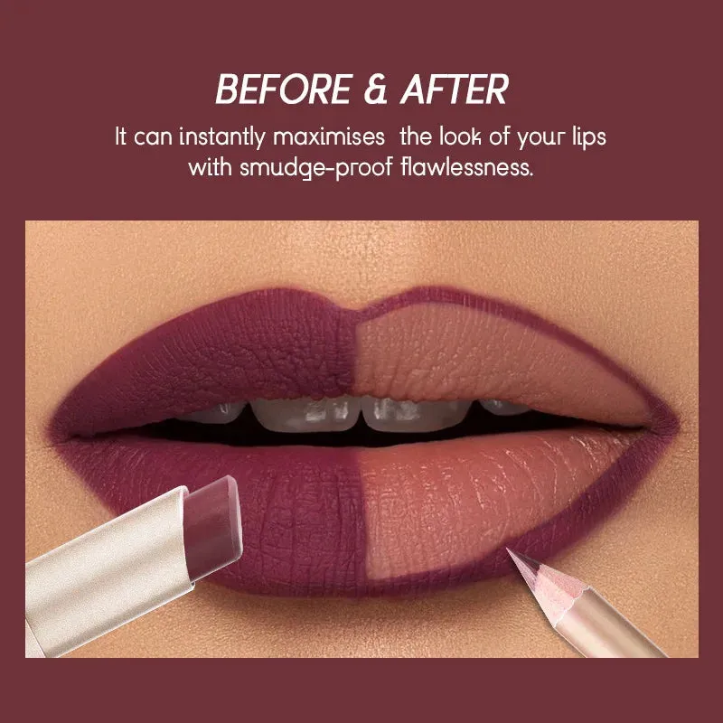 USHAS 2-in-1 Long-Lasting Lipstick & Lip Liner Set – Matte, High-Pigment, Smudge-Proof Nude & Red Shades for Bold, Defined Lips