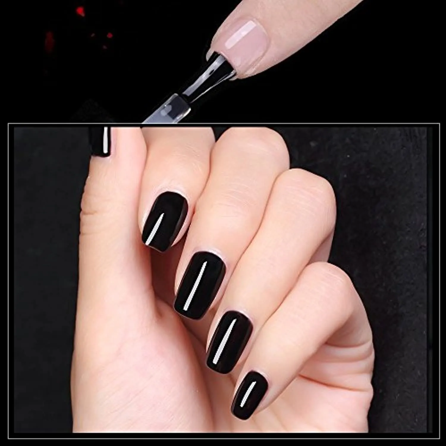 Vishine 15ml No Wipe Top Coat Base Coat Gel Nail Polish Soak off UV LED Drying Long Lasting Shiny Nail Varnish Set