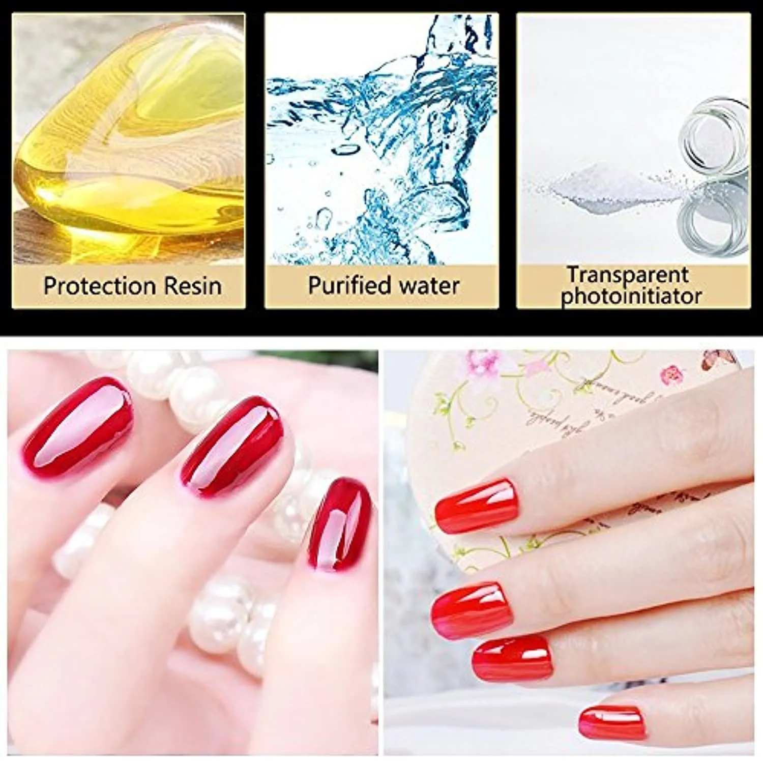 Vishine 15ml No Wipe Top Coat Base Coat Gel Nail Polish Soak off UV LED Drying Long Lasting Shiny Nail Varnish Set
